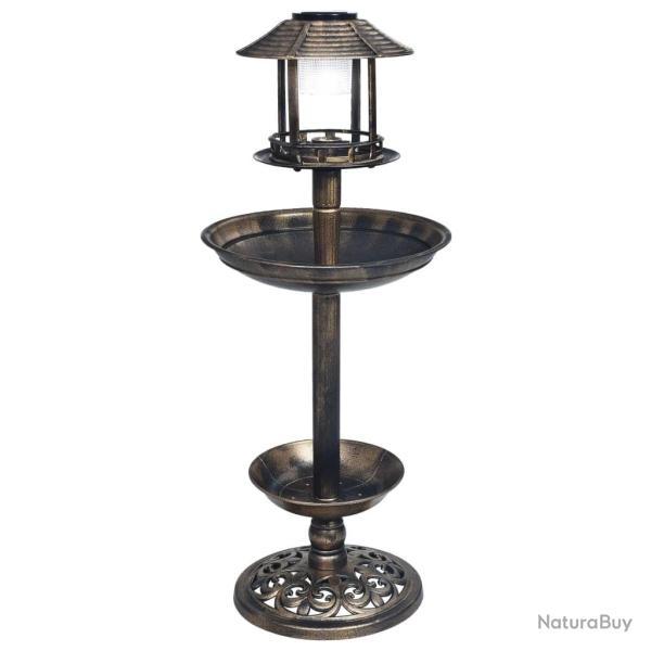 Bain d�coratif pour oiseaux � LED � �nergie solaire Plastique
