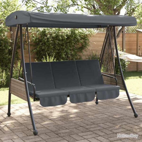 Balancelle de jardin avec auvent r�glable gris fonc� acier alsavelo