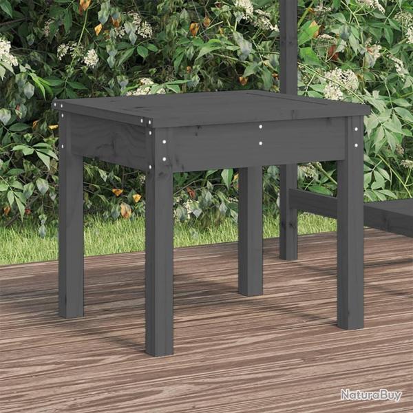 Banc de jardin gris 50x44x45 cm bois massif de pin alsavelo