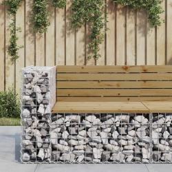 Banc de jardin design gabion 92x71x65,5cm bois de pin impr&eacute;gn&eacute;