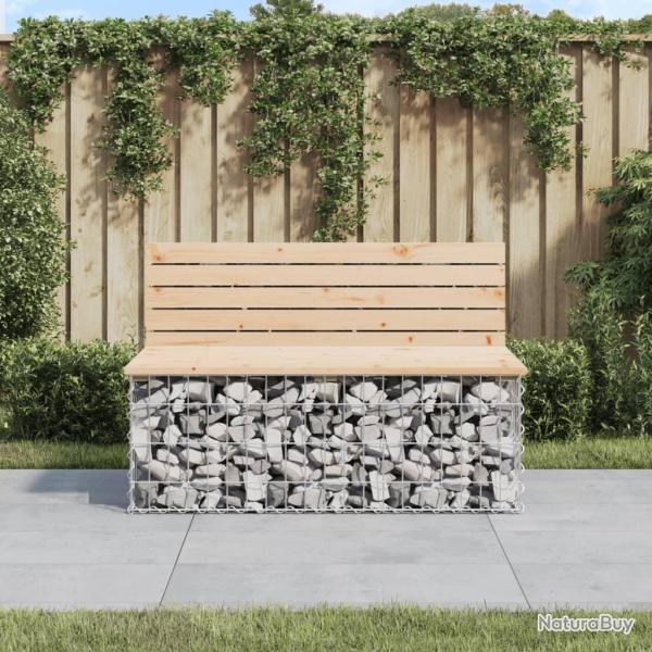 Banc de jardin design de gabion 103x70x65 cm bois massif de pin alsavelo