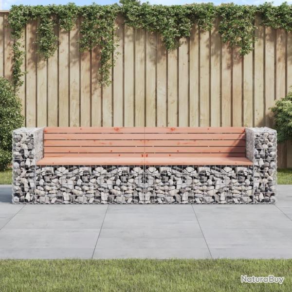 Banc de jardin design gabion 244x71x65,5 cm bois massif douglas alsavelo