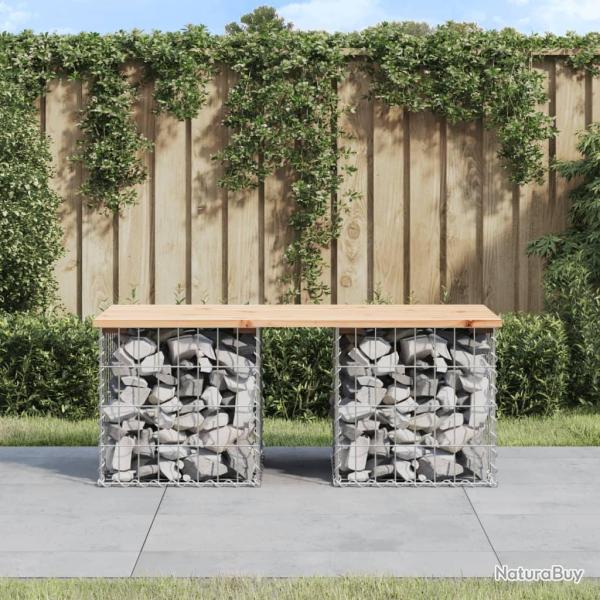 Banc de jardin design de gabion 103x44x42 cm bois massif de pin alsavelo