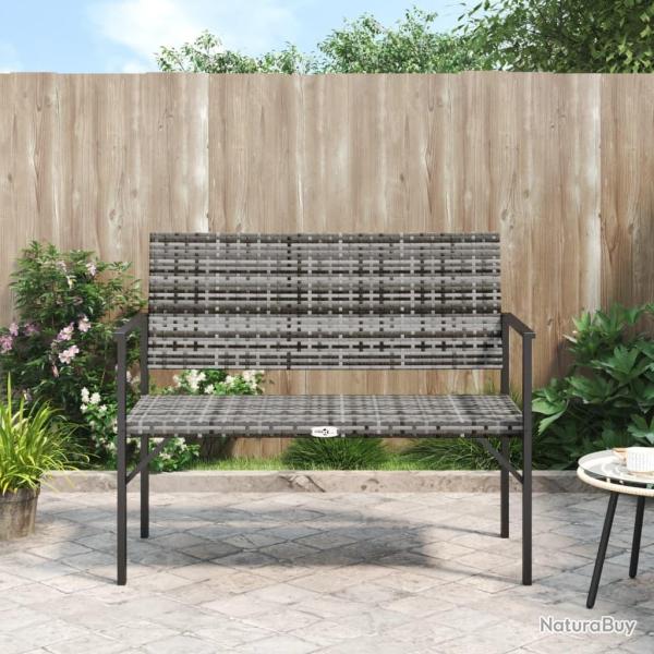 Banc de jardin � 2 places gris r�sine tress�e alsavelo