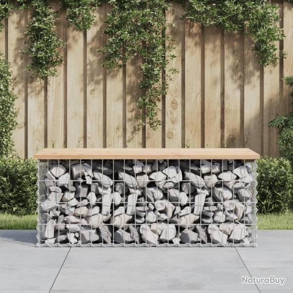 Banc de jardin design de gabion 103x44x42 cm bois massif de pin alsavelo