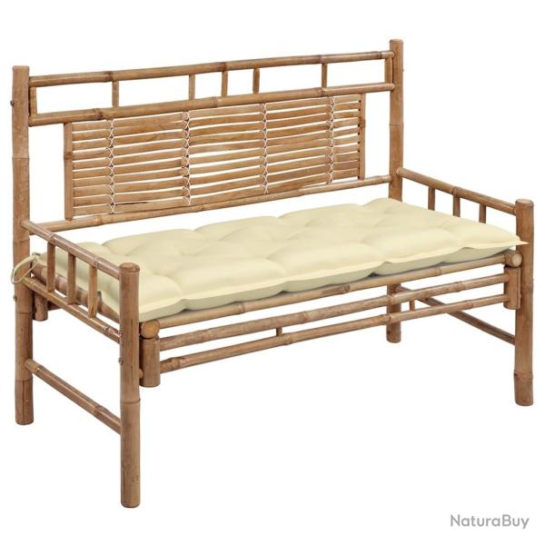 Banc de jardin avec coussin 120 cm Bambou alsavelo