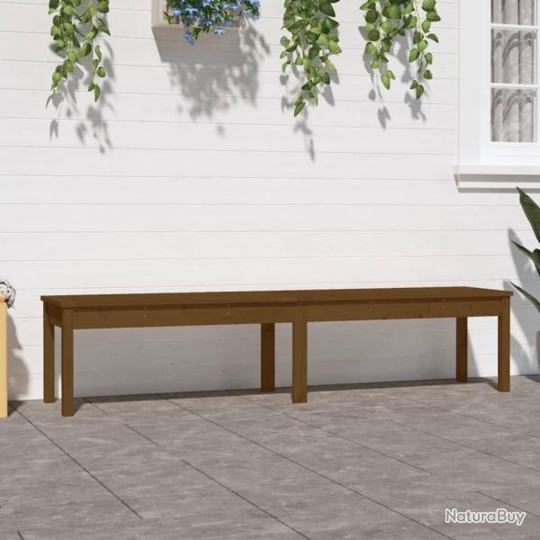 Banc de jardin � 2 places marron miel 203,5x44x45cm bois de pin alsavelo