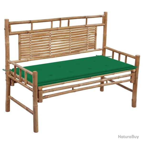 Banc de jardin avec coussin 120 cm Bambou alsavelo