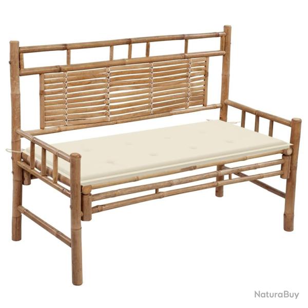 Banc de jardin avec coussin 120 cm Bambou alsavelo