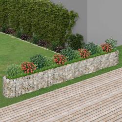 Lit sur&eacute;lev&eacute; &agrave; gabion Fer galvanis&eacute; 470x50x50 cm