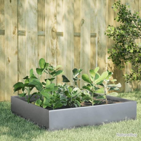 Lit surlev de jardin 100x100x33,5 cm acier inoxydable alsavelo