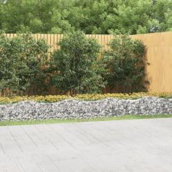 Lit sur&eacute;lev&eacute; &agrave; gabions arqu&eacute; 600x100x50 cm Fer galvanis&eacute;