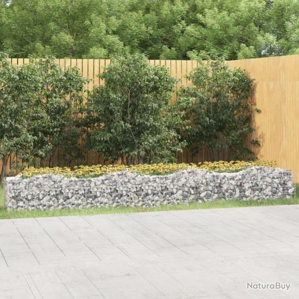 Lit sur�lev� � gabions arqu� 400x50x50 cm Fer galvanis�