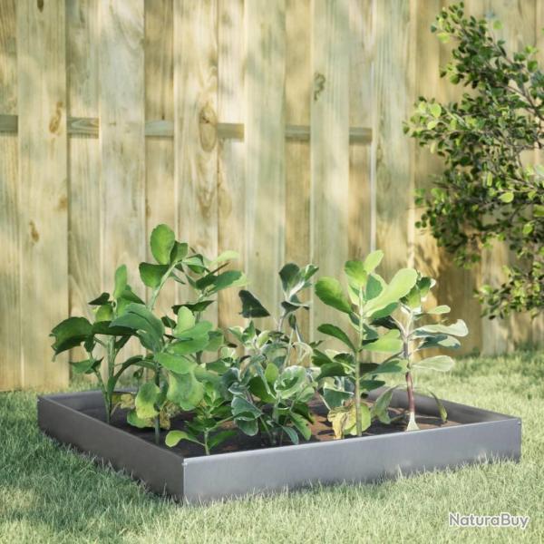 Lit surlev de jardin 100x100x26 cm acier inoxydable alsavelo