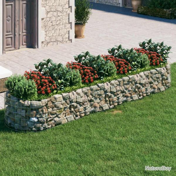 Lit sur�lev� � gabion Fer galvanis� 400x100x50 cm