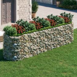 Lit sur&eacute;lev&eacute; &agrave; gabion Fer galvanis&eacute; 400x100x100 cm