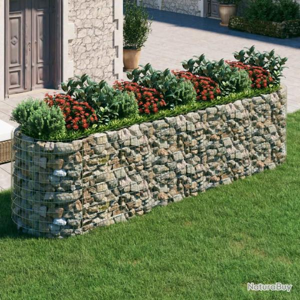 Lit sur�lev� � gabion Fer galvanis� 400x100x100 cm