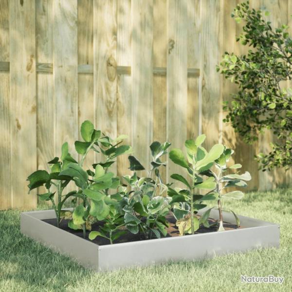 Lit sur�lev� de jardin 100x100x26 cm acier inoxydable