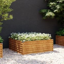 Lit sur&eacute;lev&eacute; de jardin 100x100x36 cm acier corten