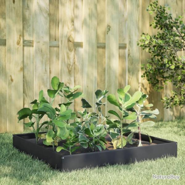 Lit sur�lev� de jardin anthracite 100x100x26 cm acier