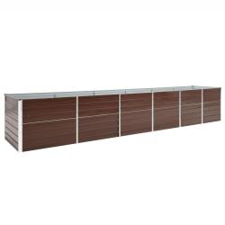 Lit sur&eacute;lev&eacute; de jardin Acier galvanis&eacute; 480x80x77 cm Marron