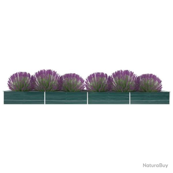 Lit sur�lev� de jardin Acier galvanis� 600x80x45 cm Vert