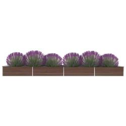 Lit sur&eacute;lev&eacute; de jardin Acier galvanis&eacute; 600x80x45 cm Marron