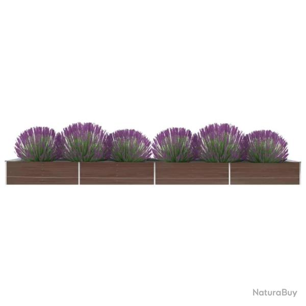 Lit sur�lev� de jardin Acier galvanis� 600x80x45 cm Marron alsavelo