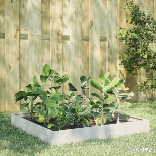Lit surlev de jardin blanc 100x100x26 cm acier alsavelo