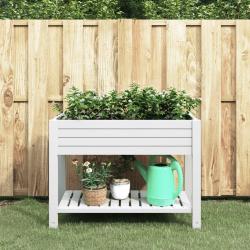 Lit sur&eacute;lev&eacute; de jardin blanc 110x45x79 cm polypropyl&egrave;ne