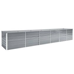 Lit sur&eacute;lev&eacute; de jardin Acier galvanis&eacute; 480x80x77 cm Gris