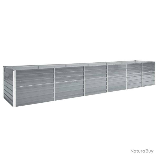 Lit sur�lev� de jardin Acier galvanis� 480x80x77 cm Gris
