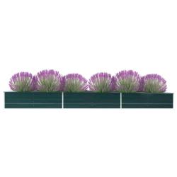 Lit sur&eacute;lev&eacute; de jardin Acier galvanis&eacute; 480x80x45 cm Vert