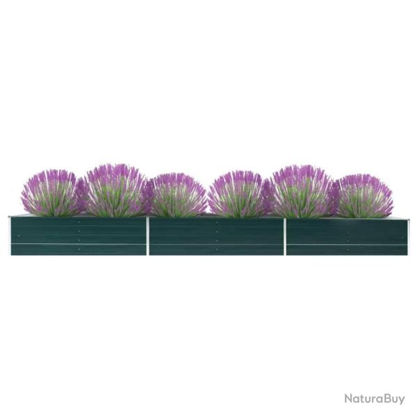 Lit sur�lev� de jardin Acier galvanis� 480x80x45 cm Vert alsavelo