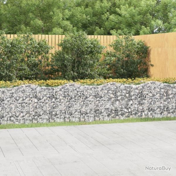 Lit sur�lev� � gabions arqu� 800x50x100 cm Fer galvanis�