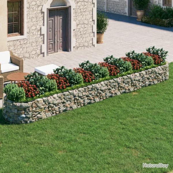 Lit sur�lev� � gabion Fer galvanis� 600x100x50 cm