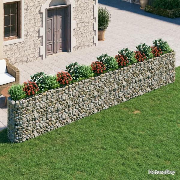 Lit sur�lev� � gabion Fer galvanis� 610x50x100 cm