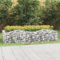 Lit sur&eacute;lev&eacute; &agrave; gabions arqu&eacute; 200x100x50 cm Fer galvanis&eacute;