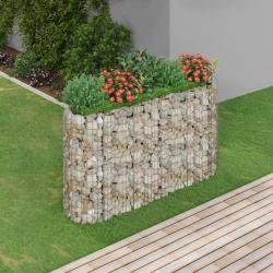 Lit sur&eacute;lev&eacute; &agrave; gabion Fer galvanis&eacute; 190x50x100 cm alsavelo