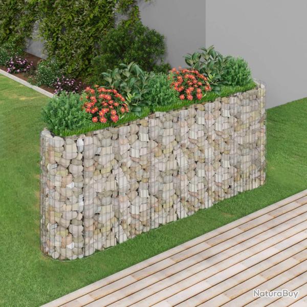 Lit sur�lev� � gabion Fer galvanis� 260x50x100 cm