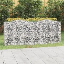 Lit sur&eacute;lev&eacute; &agrave; gabions arqu&eacute; 200x50x100 cm Fer galvanis&eacute;