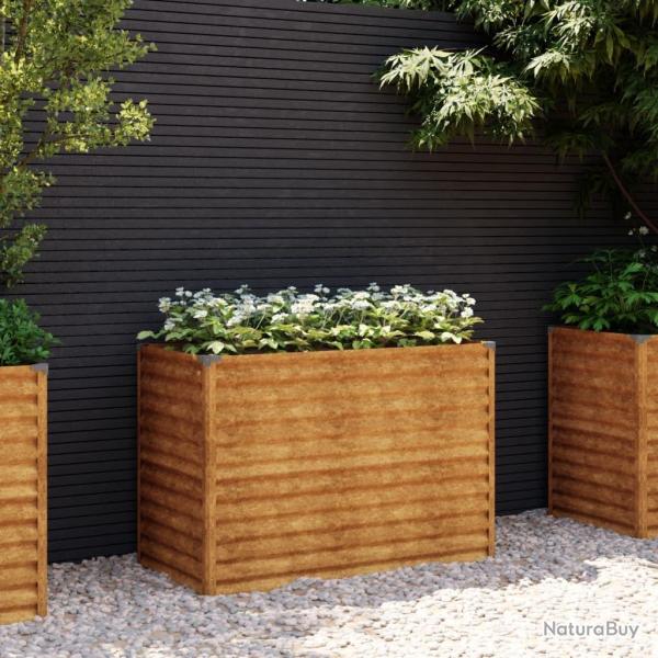 Lit sur�lev� de jardin 100x50x69 cm acier corten