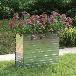 Lit sur&eacute;lev&eacute; de jardin 100x40x77 cm Acier galvanis&eacute; Argent&eacute;