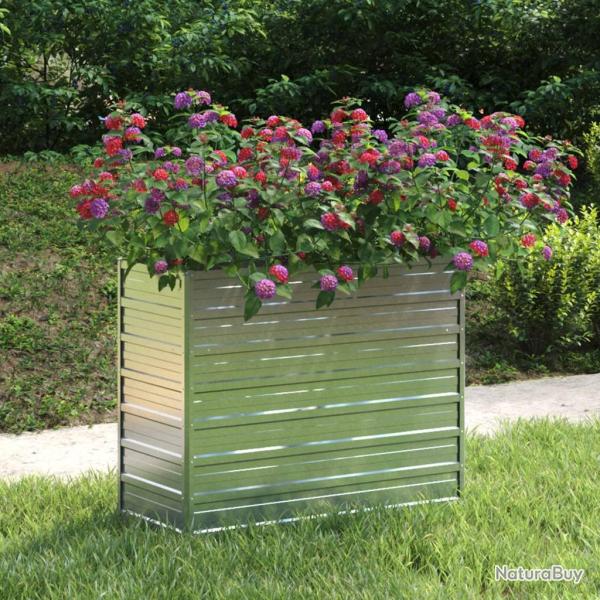 Lit surlev de jardin 100x40x77 cm Acier galvanis Argent alsavelo
