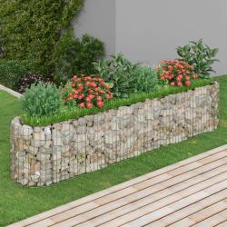 Lit sur&eacute;lev&eacute; &agrave; gabion Fer galvanis&eacute; 260x50x50 cm