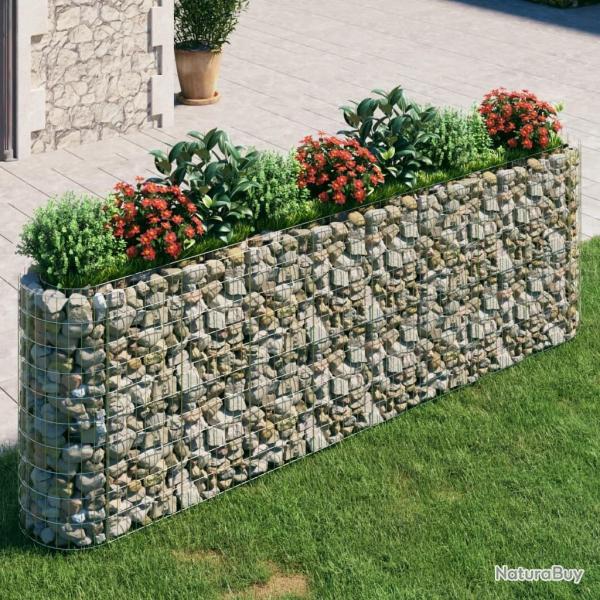 Lit sur�lev� � gabion Fer galvanis� 330x50x100 cm