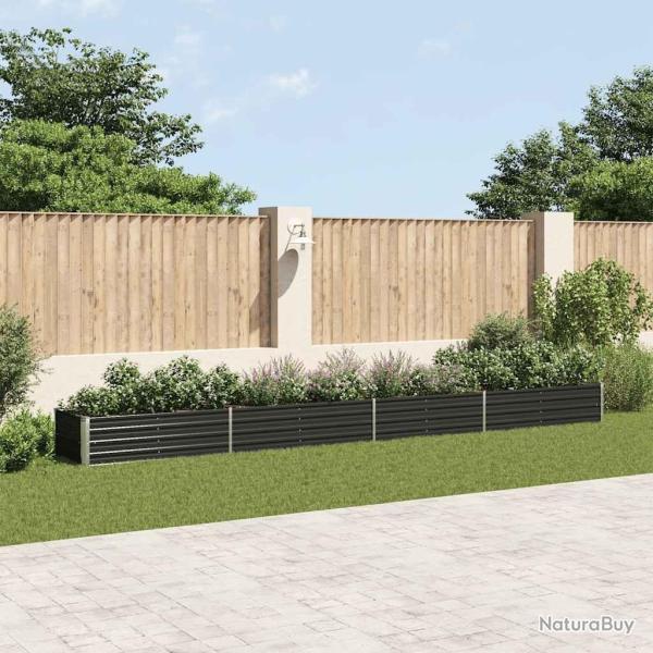 Lit sur�lev� de jardin Acier galvanis� 600x80x45 cm Anthracite alsavelo