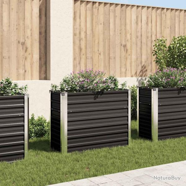 Lit sur�lev� de jardin Anthracite 100x40x77 cm Acier galvanis�