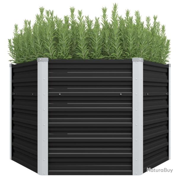 Lit sur�lev� de jardin Anthracite 129x129x77 cm Acier galvanis�