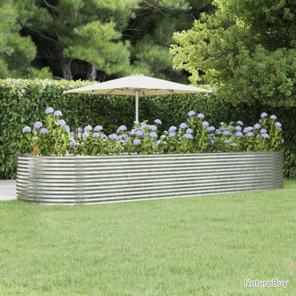 Lit sur�lev� de jardin Argent� Acier enduit de poudre